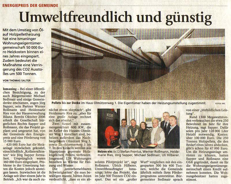 Merkur - Pilotprojekt Pelletheizung